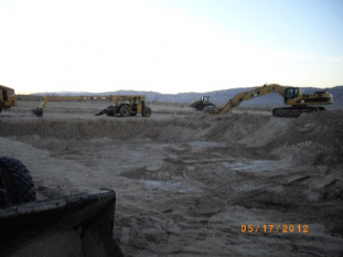 Excavation for a construction pond